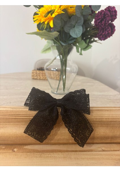 Vintage Dokulu Dantel Fiyonk Saç Tokası fiyatları