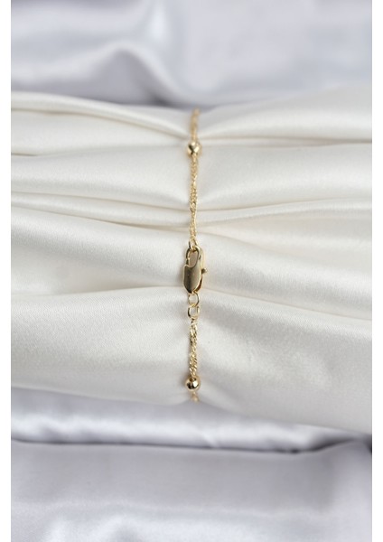 14K Renk Kaplama Topçuklu cm Kadın Bileklik fiyatları