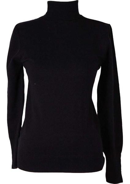 Basic Balıkçı Yaka Siyah Kadın Kazak 26KL71A40022