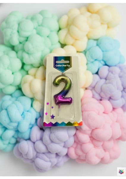 Degrade Renkli Rakam Mum 2 fiyatları