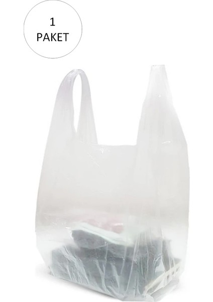 Şeffaf Atlet Poşet Büyük Boy 30X56 cm 1 Paket Takriben 150 Adet