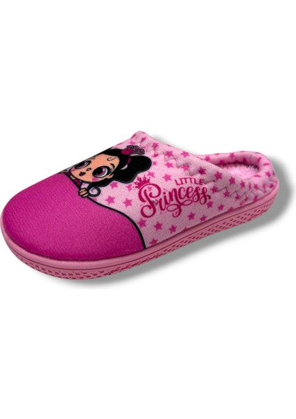16676-26 Princess Desenli Termal Kız Çocuk Ev Terlik 27-30