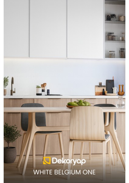 2'li Düz Beyaz Mutfak Duvar Kaplama Pvc Panel 61X244 cm fiyatları