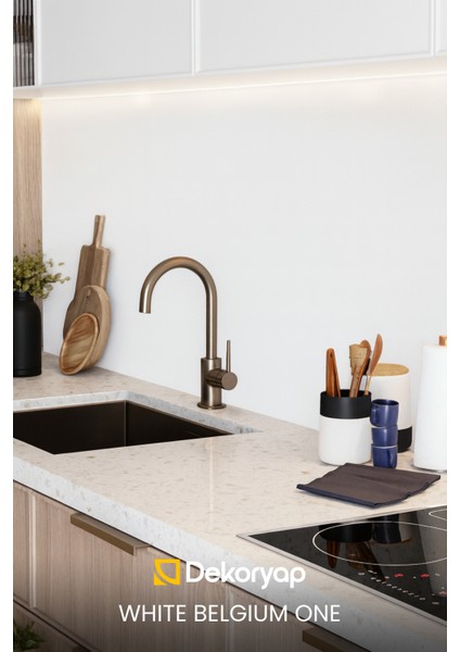 2'li Düz Beyaz Mutfak Duvar Kaplama Pvc Panel 61X244 cm modelleri