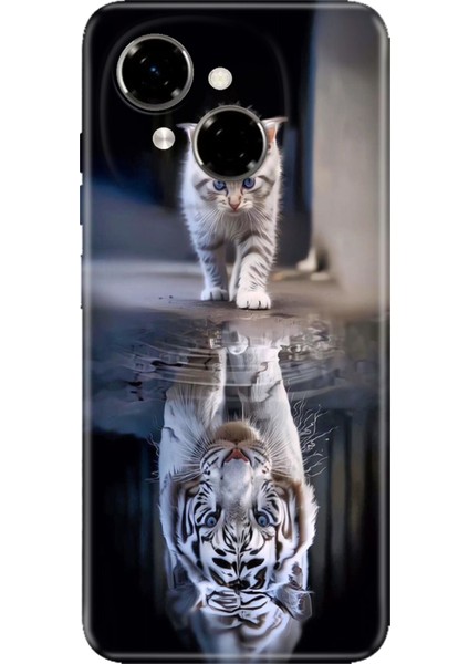 Tecno Spark Go 1 Kılıf Desenli Baskılı Tpu Rubber Kapak Big Cat
