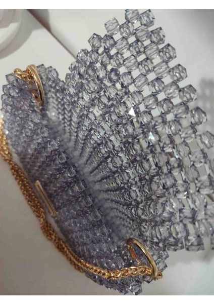 El Yapımı Boncuk Işlemeli Mini El & Kol Çantası – Açık Lila modelleri