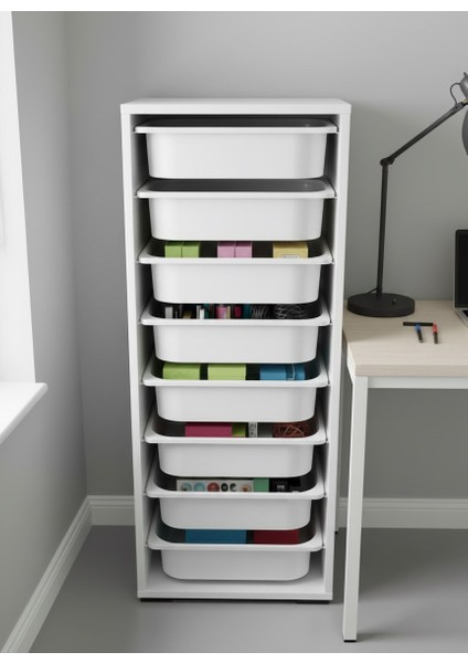 Cara 8 Sepetli Çok Amaçlı Ofis Dolabı Beyaz