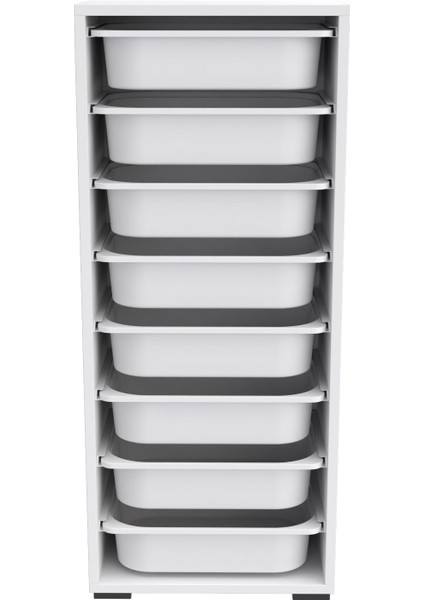 Cara 8 Sepetli Çok Amaçlı Ofis Dolabı Beyaz