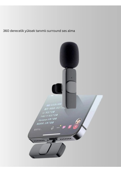 2’li Kablosuz Yaka Mikrofonu iPhone Için Profesyonel Video Ses fiyatları