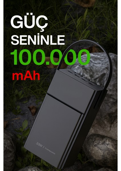 100.000MAH 33W Hızlı Şarj Powerbank 4xusb I Type-C I Micro LED Göstergeli Garantili Inanılmaz fiyatları