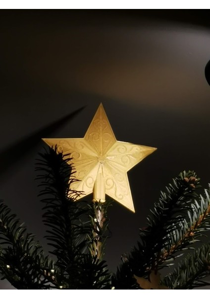 Işlemeli Noel Yıldızı Ağaç Tepesi Süsü