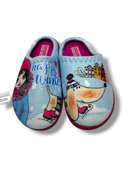 14531-26 Happy Winter Termal Kız Çocuk Ev Terlik 30-35 modelleri