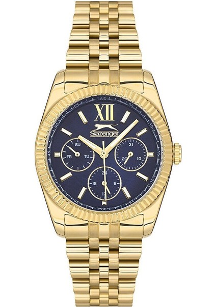 SL.09.1947.4.09 Kadın Kol Saati | 35 mm Altın Renk Kasa, Koyu Mavi Kadran