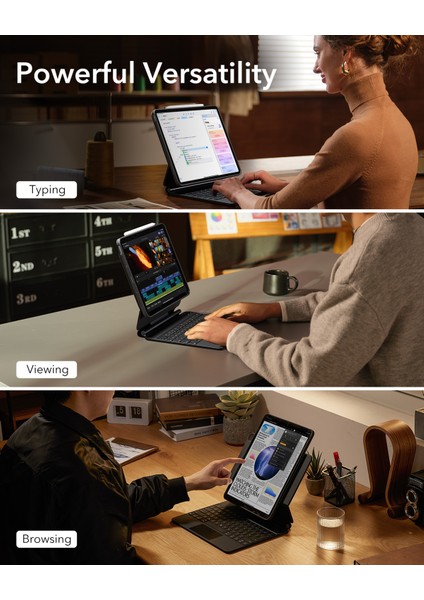 iPad Air 13" (2024) Rebound Manyetik Serisi Klavyeli Kılıf modelleri