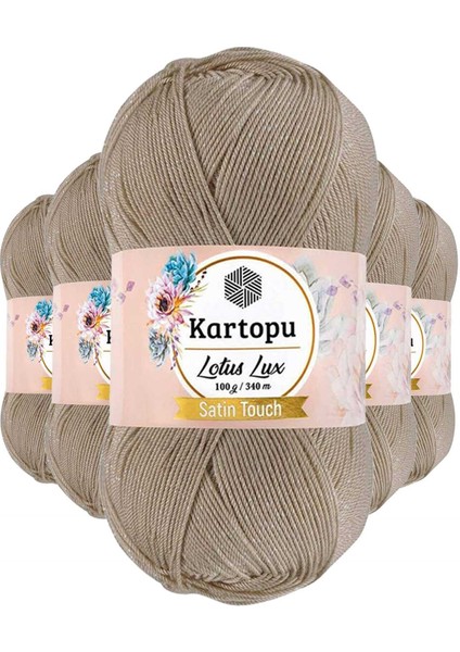 5 Adet Lotus Lux Bikini Büstiyer Bluz Simli Örgü Ipi K861 Bej