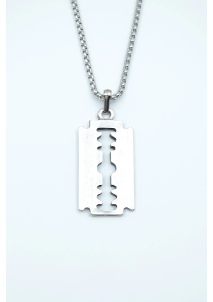 Jilet Çelik Kolye - Jilet Model Paslanmaz Gümüş Renk Çelik Kolye modelleri