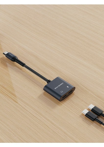 FH10 2'si 1 Arada Usb-C Hub | Pd 60W Hızlı Şarj & Ses Aktarımı | Çift Usb-C Girişli | Örgü Kablolu Taşınabilir Çoklayıcı modelleri