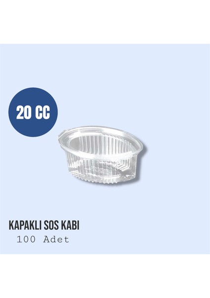Tek Kullanımlık Plastik Sızdırmaz Kap, Kapaklı Sos Kabı 20 cc (100 Adet)