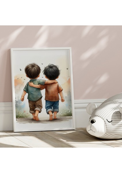 Ikiz Erkek Bebek Ayıcıklı Isim Tablo Seti, Çocuk Odası Tablo, Bebek Odası Tablo fırsatları