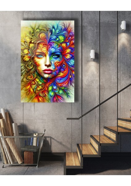 Pop Art Rengarenk Kadın Cam Tablo fırsatları
