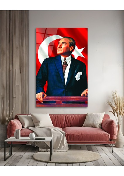 Mustafa Kemal Atatürk Portresi Cam Tablo fırsatları