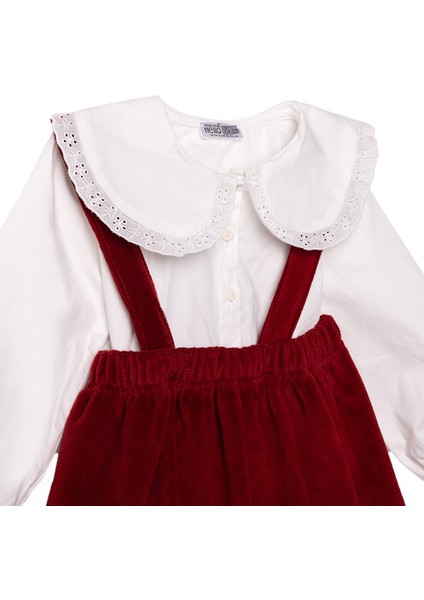 Kız Bebek Chic Kadife Bluz-Etek Bebe Yaka Uzun Kol modelleri