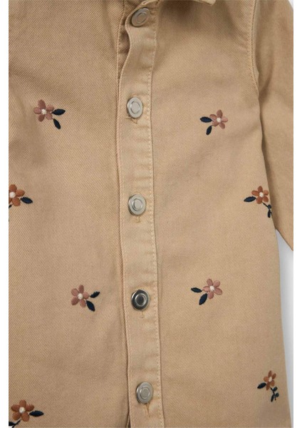 Kız Bebek Çiçekli Uzun Kollu Jean Elbise G7610A525AU fiyatları