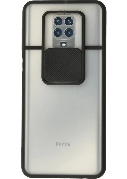 Xiaomi Redmi Note 9 Pro Kılıf Palm Buzlu Kamera Sürgülü Silikon - Siyah