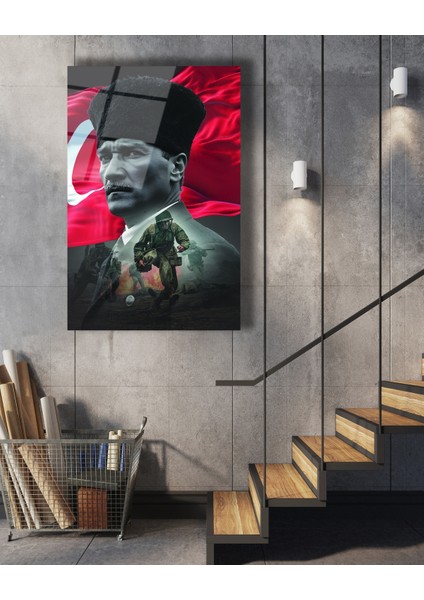 Atatürk ve Askerlerimiz Cam Tablo fırsatları