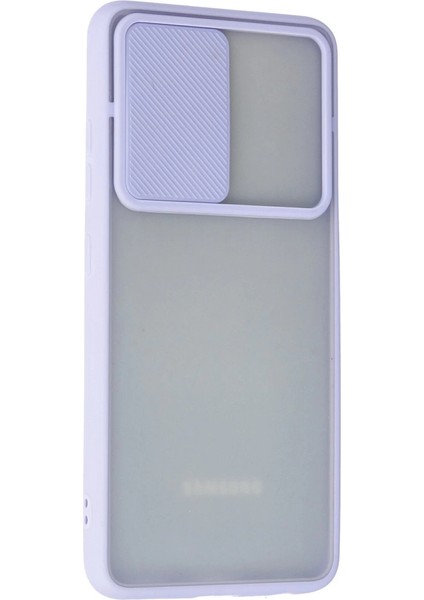 Samsung Galaxy A52 Kılıf Palm Buzlu Kamera Sürgülü Silikon - Lila modelleri