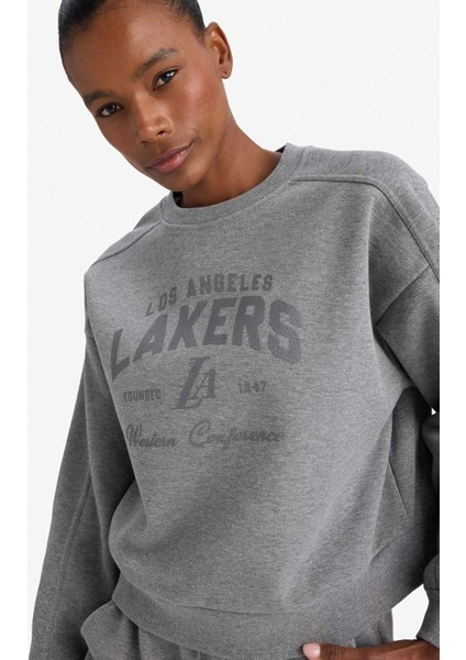 NBA Los Angeles Lakers Bisiklet Yaka Sweatshirt F8216AX25WN