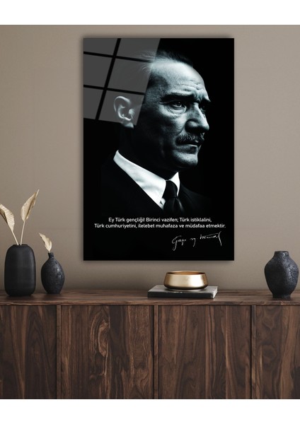 Atatürk Gençliğe Hitabe Cam Tablo modelleri