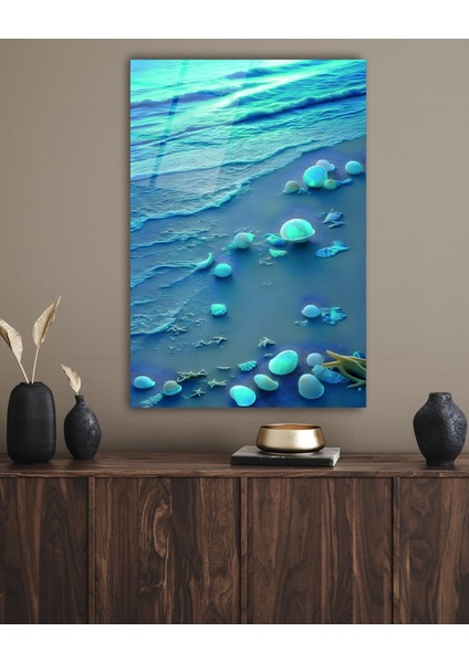 Sahilde Deniz Kabukları Cam Tablo fırsatları
