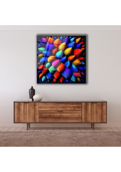 Rengarenk Desenler Cam Tablo