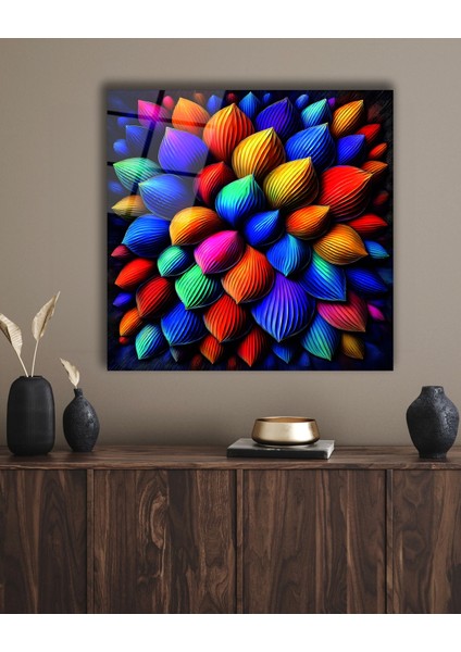 Rengarenk Desenler Cam Tablo modelleri