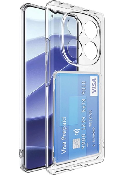 Xiaomi Redmi Note 14 Pro Plus Kılıf Kart Şeffaf Silikon - Şeffaf