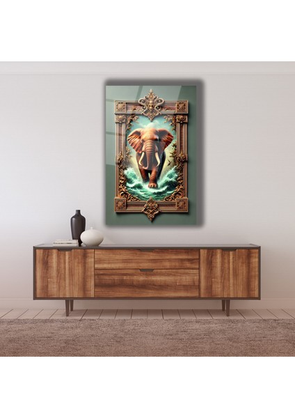 Çerçeve Içinde Suda Yürüyen Fil Cam Tablo indirimleri