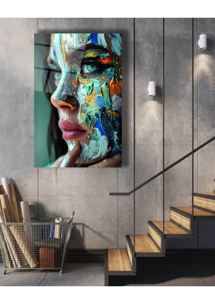 Rengarenk Baykuş Cam Tablo