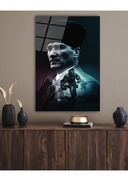 Atatürk ve Askerlerimiz Çanakkale Cephesi Cam Tablo modelleri