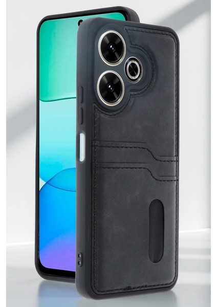 Xiaomi Redmi 13 4g Kılıf Sara Kartvizitli Deri Kılıf - Siyah fiyatları
