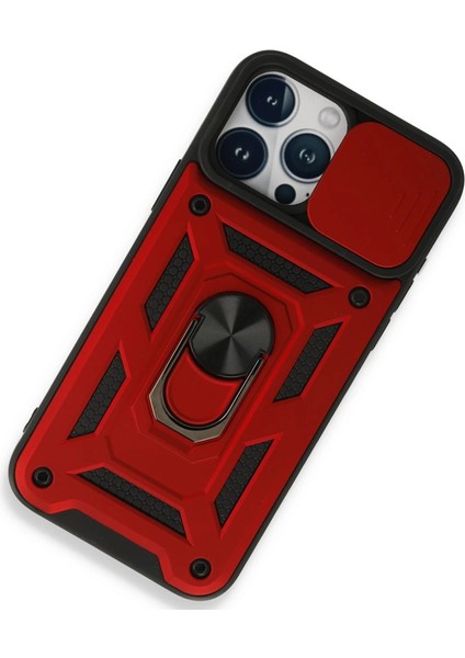Iphone 15 Pro Max Kılıf Pars Lens Yüzüklü Silikon - Kırmızı fiyatları