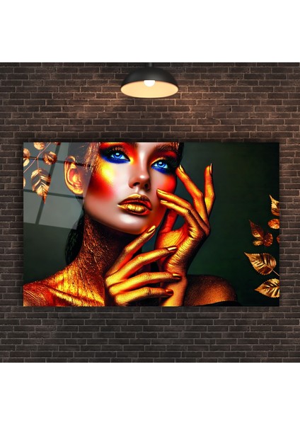 Rengarenk Geometrik Desen Cam Tablo