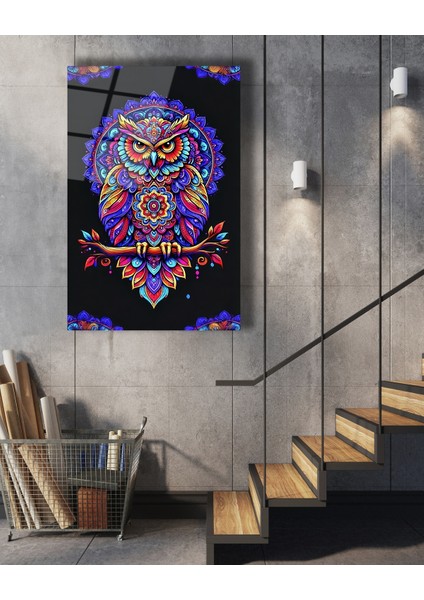 Rengarenk Baykuş Cam Tablo fiyatları