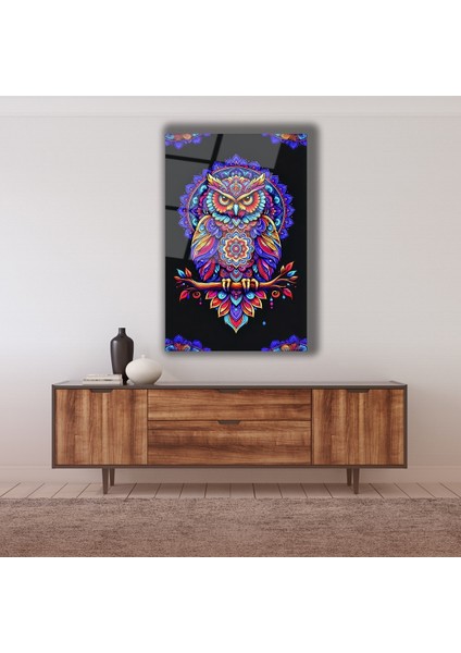 Rengarenk Baykuş Cam Tablo modelleri