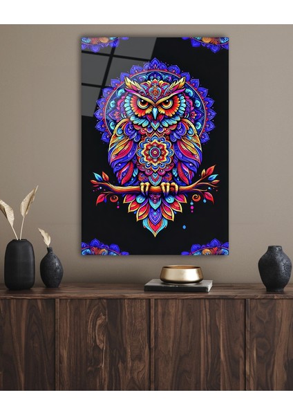 Rengarenk Baykuş Cam Tablo fırsatları