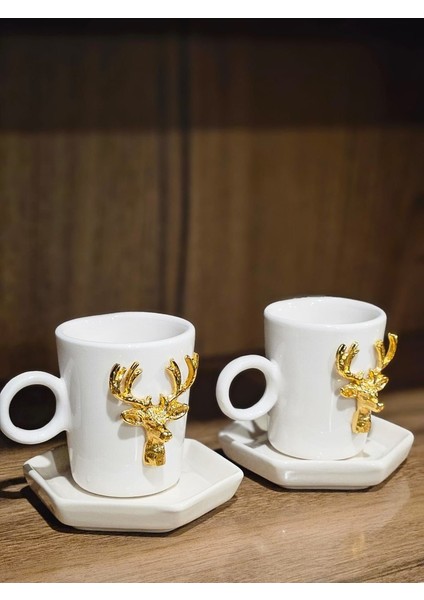 2\'li 4 Parça Geyik Fincan Seti fiyatları