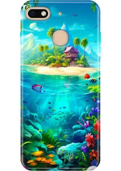 General Mobile Gm 8 Go Kılıf Desenli Baskılı Tpu Rubber Kapak Island