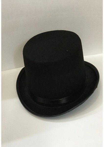 Yetişkinler Için Siyah Renk Ringmaster Sihirbaz Şapkası Fötr Şapka 15 cm fırsatları