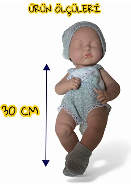 Peluş Battaniyeli Kıyafetli %100 Silikon Gerçek Yüzlü 30 cm Bebek Peluş Kıyafetli Gerçek Bebek fırsatları