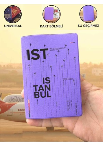 Tüm Ülke Pasaportlarına Uyumlu Istanbul Mor Vinleks Pasaport Kılıfı Kabı fırsatları